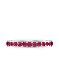 Natural Ruby Half Eternity Anniversary Ring in Channel Set