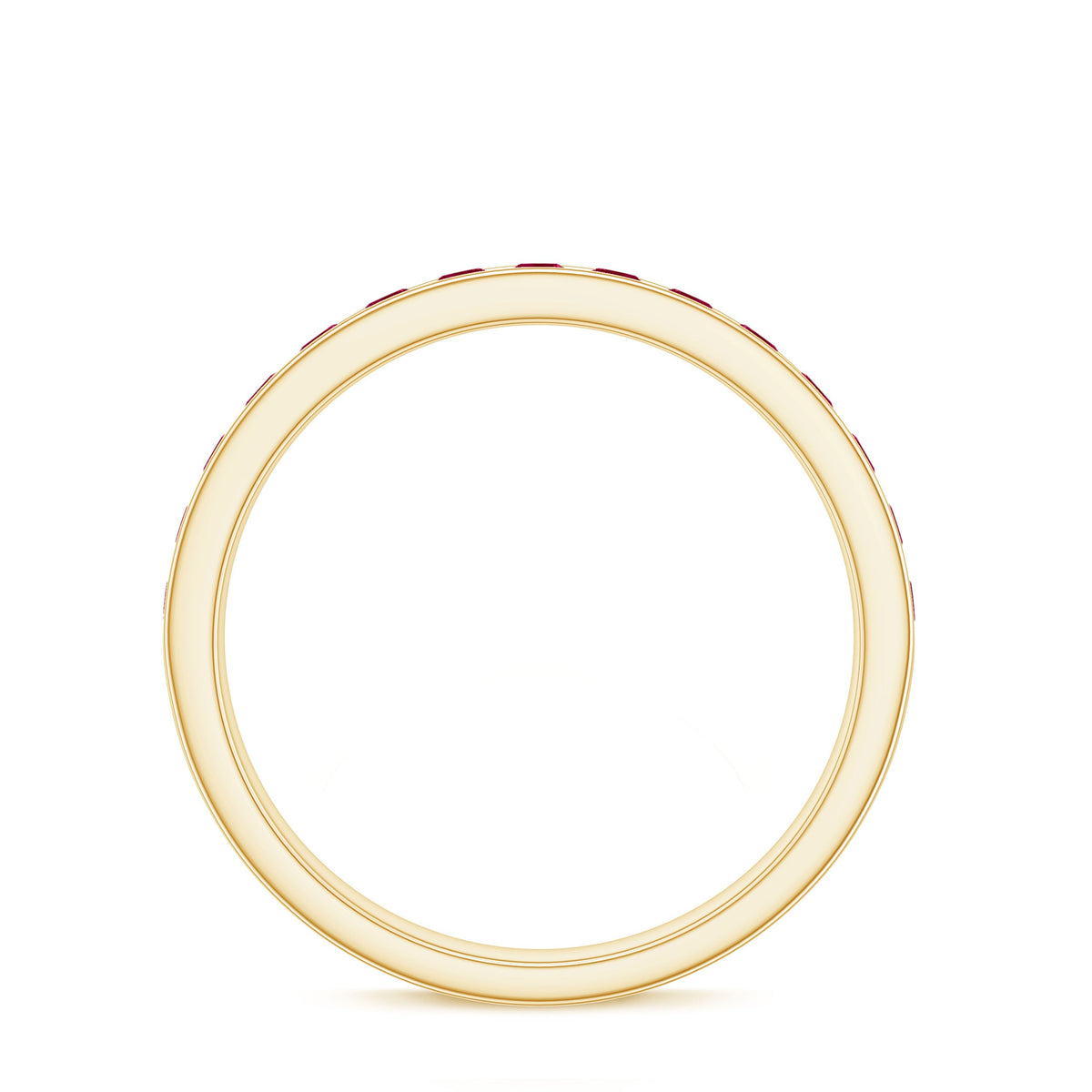 Natural Ruby Half Eternity Anniversary Ring in Channel Set