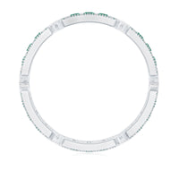 Natural Emerald Eternity Wedding Band with Milgrain Detail