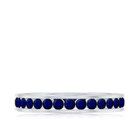 Natural Blue Sapphire Eternity Stackable Ring for Women