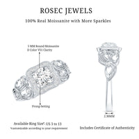 Certified Moissanite Art Deco Engagement Ring for Women