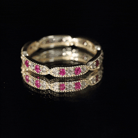 Real Ruby Diamond Eternity Ring for Anniversary