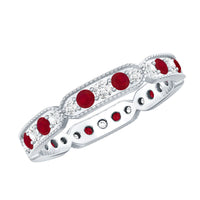 Real Ruby Diamond Eternity Ring for Anniversary