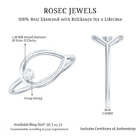 Diamond Open Teardrop Ring in Prong Setting