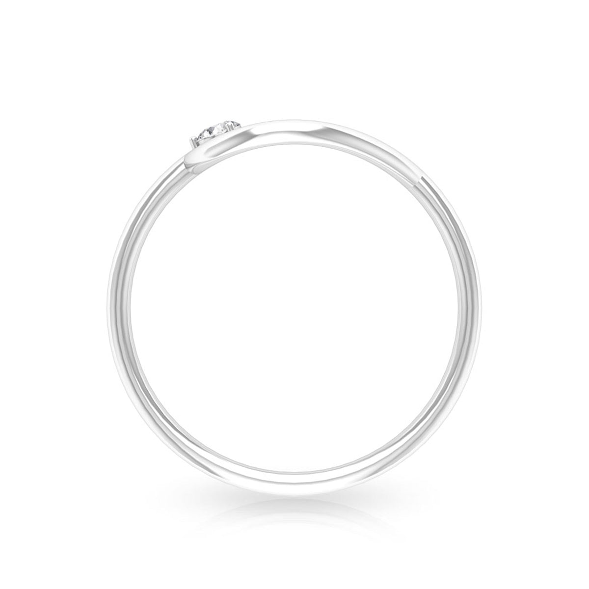 Diamond Open Teardrop Ring in Prong Setting