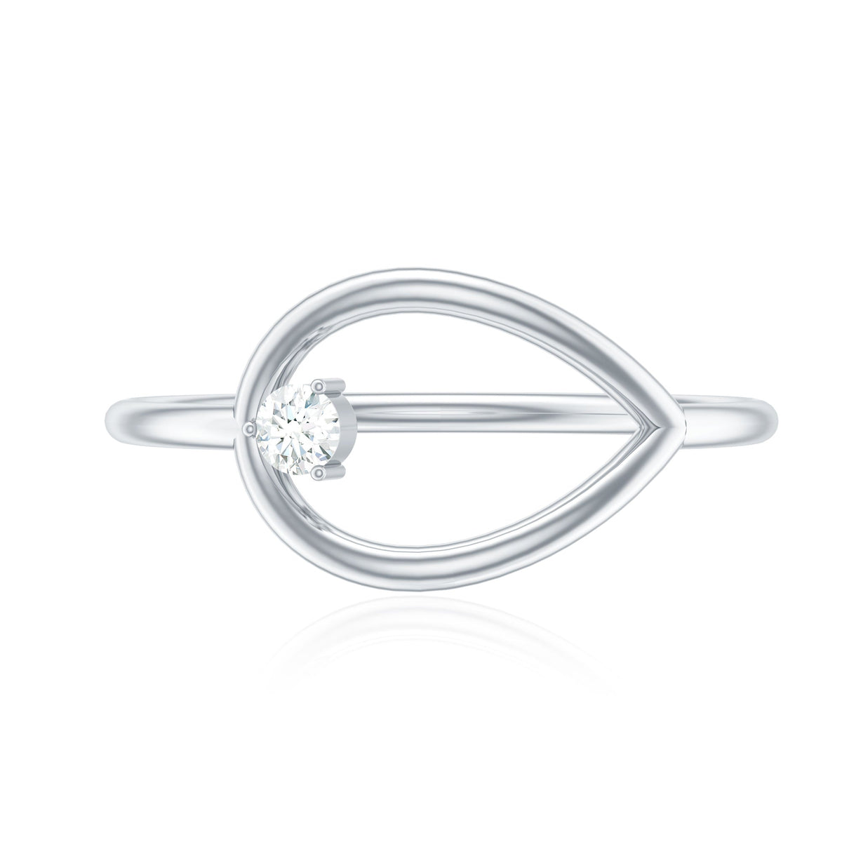 Diamond Open Teardrop Ring in Prong Setting