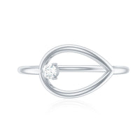 Diamond Open Teardrop Ring in Prong Setting