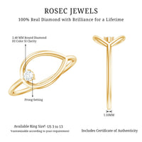 Diamond Open Teardrop Ring in Prong Setting