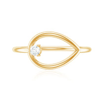 Diamond Open Teardrop Ring in Prong Setting