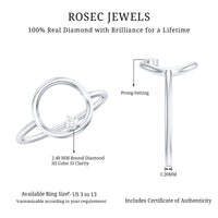 Certified Diamond Open Circle Ring for Women