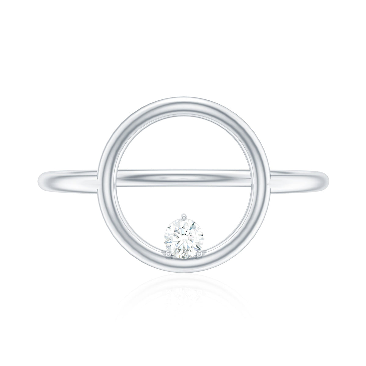 Certified Diamond Open Circle Ring for Women