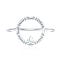 Certified Diamond Open Circle Ring for Women
