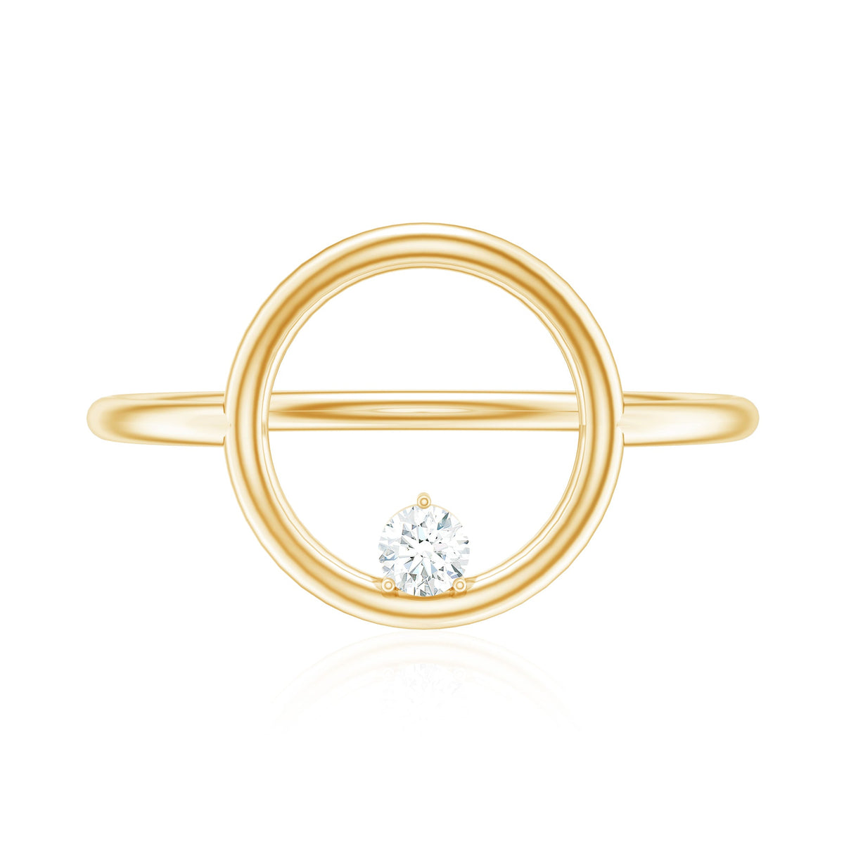 Certified Diamond Open Circle Ring for Women