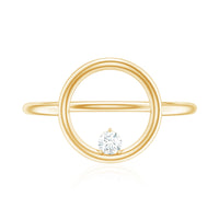 Certified Diamond Open Circle Ring for Women
