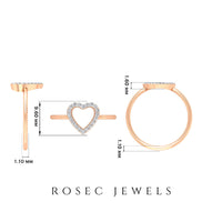 Certified Real Diamond Heart Promise Ring for Engagement