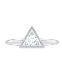 Natural Diamond Dainty Triangle Promise Ring