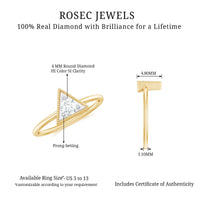Natural Diamond Dainty Triangle Promise Ring