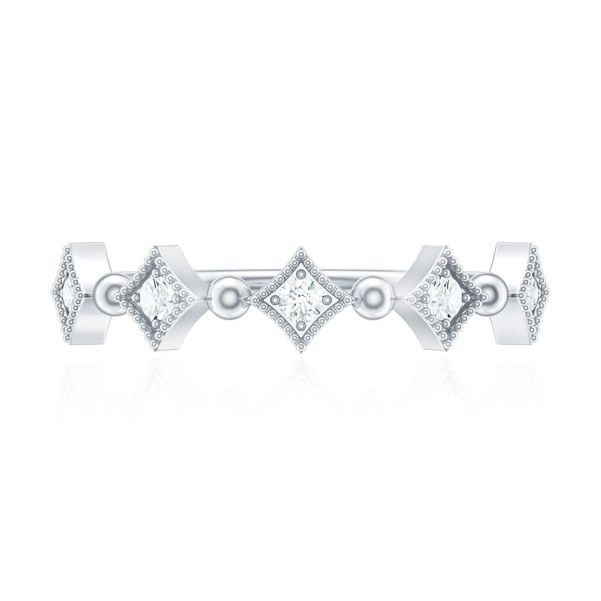 Certified 5 Stone Diamond Dainty Ring