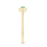 Marquise Emerald East West Promise Ring with Diamond Halo