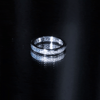 London Blue Topaz and Moissanite Eternity Ring With Certificate