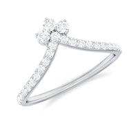 Real Diamond Curved Enhancer Ring for Women
