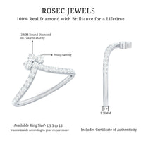 Real Diamond Curved Enhancer Ring for Women