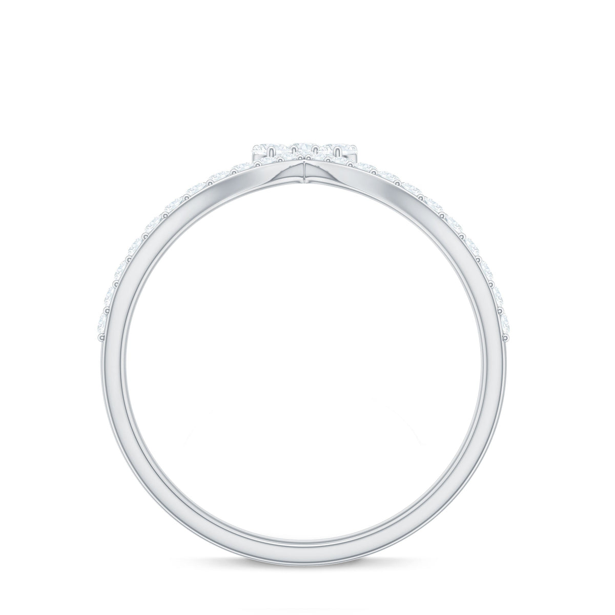 Real Diamond Curved Enhancer Ring for Women