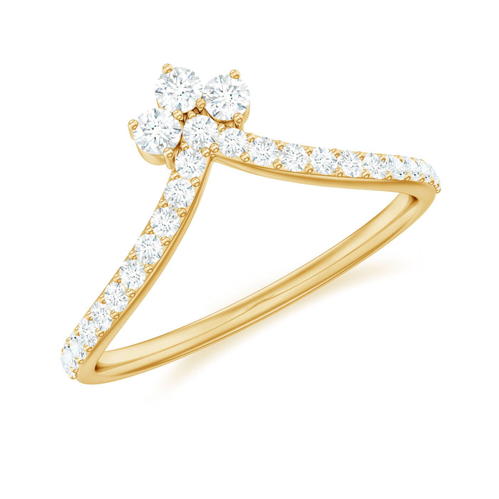 Rosec Jewels real diamond curved enhancer ring for women, showcasing a sparkling diamond design on a sleek band.