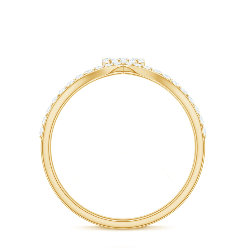 Real diamond curved enhancer ring for women by Rosec Jewels, featuring sparkling diamonds and elegant design.