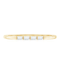 Baguette Cut Diamond Stackable Ring in Bar Setting