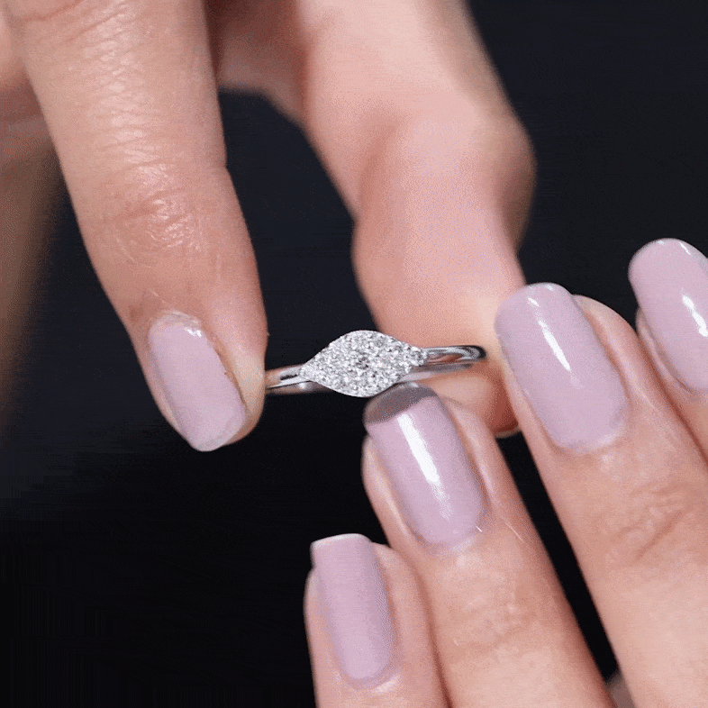 Yellow gold certified diamond cluster ring in illusion setting with multiple sparkling diamonds, designed by Rosec Jewels.