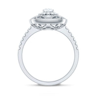 Moissanite Statement Engagement Ring with Milgrain Detailing