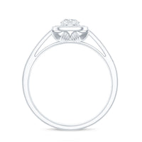 Moissanite Round Halo Engagement Ring with Certificate