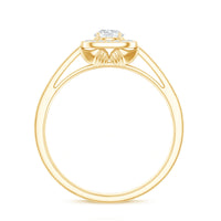 Moissanite Round Halo Engagement Ring with Certificate