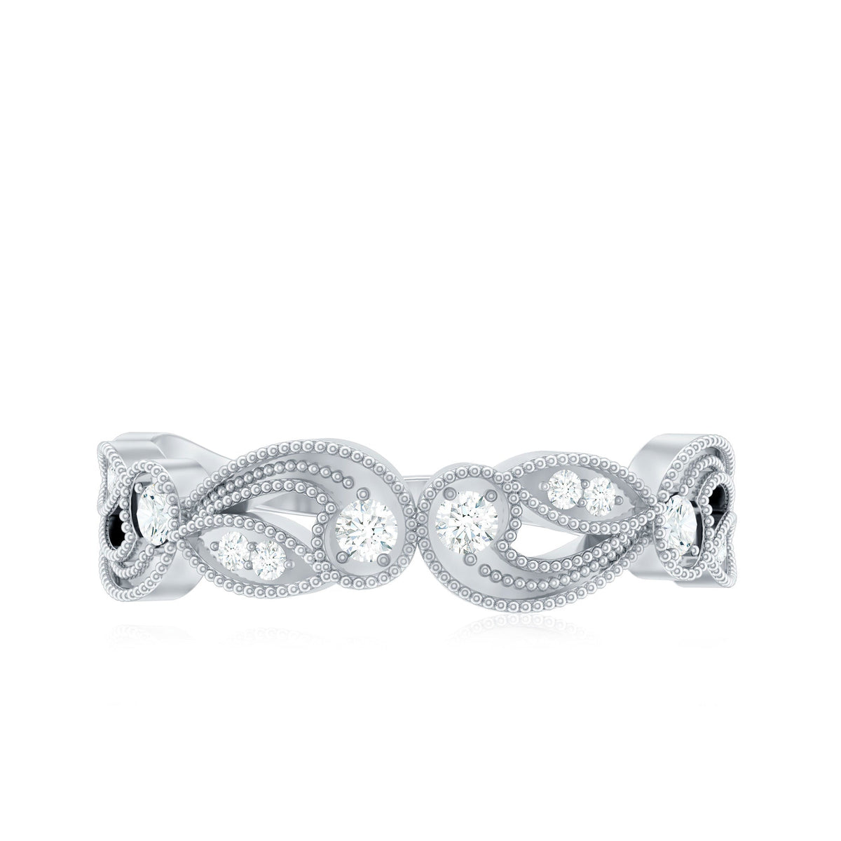 Diamond Band Ring with Milgrain Details