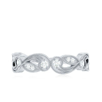 Diamond Band Ring with Milgrain Details