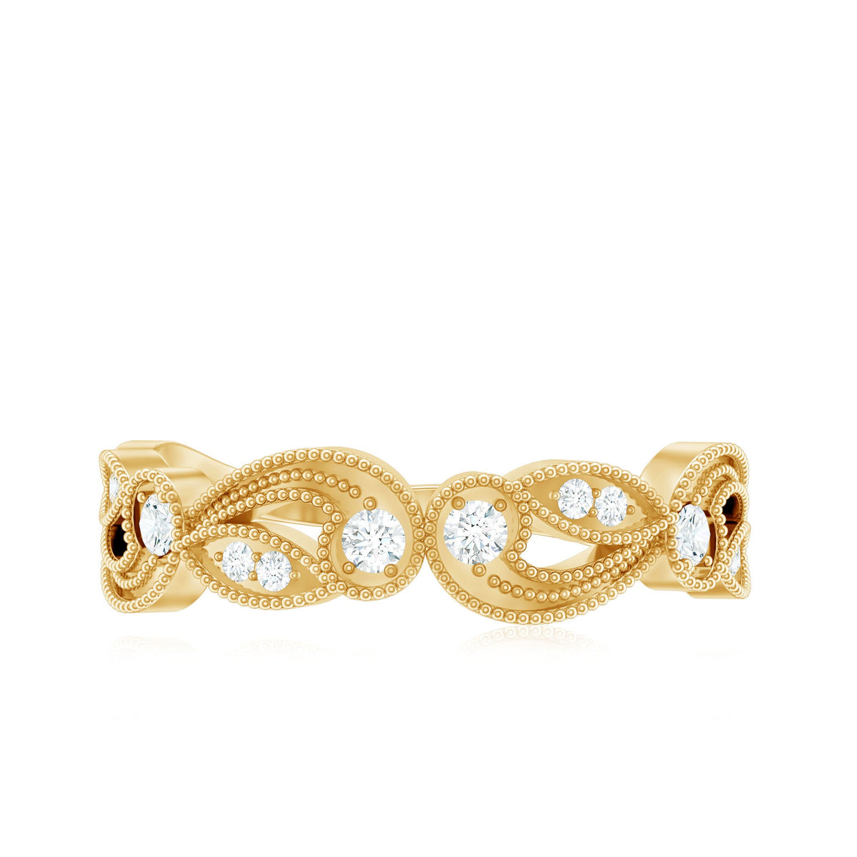 Diamond Band Ring with Milgrain Details