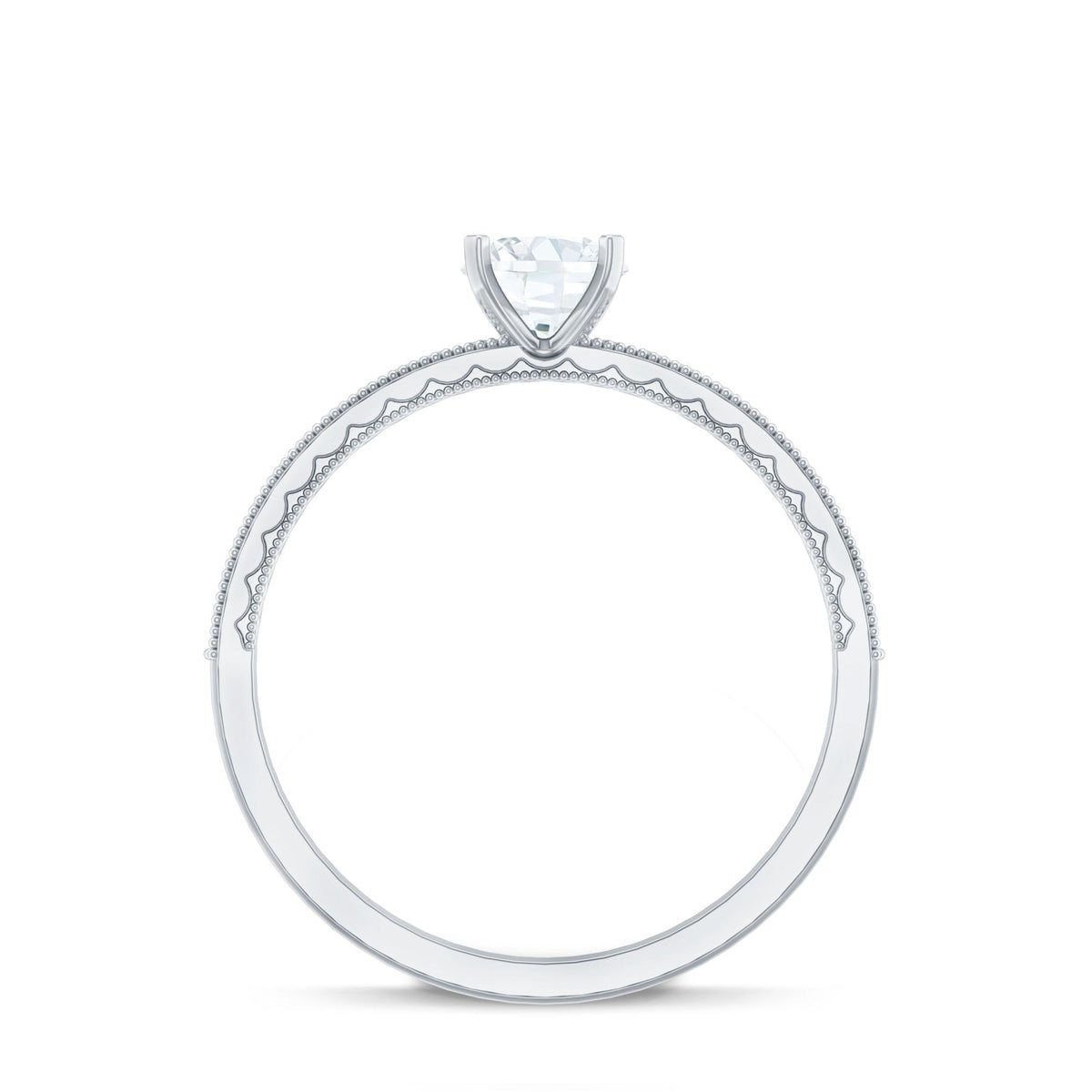 Certified Cubic Zirconia Solitaire Engagement Ring