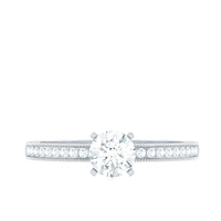 Certified Cubic Zirconia Solitaire Engagement Ring