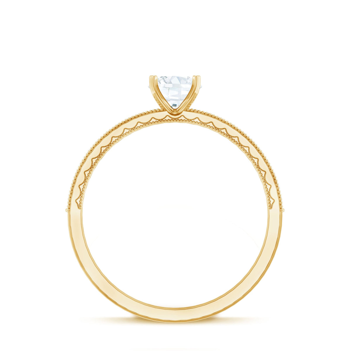 Certified Cubic Zirconia Solitaire Engagement Ring
