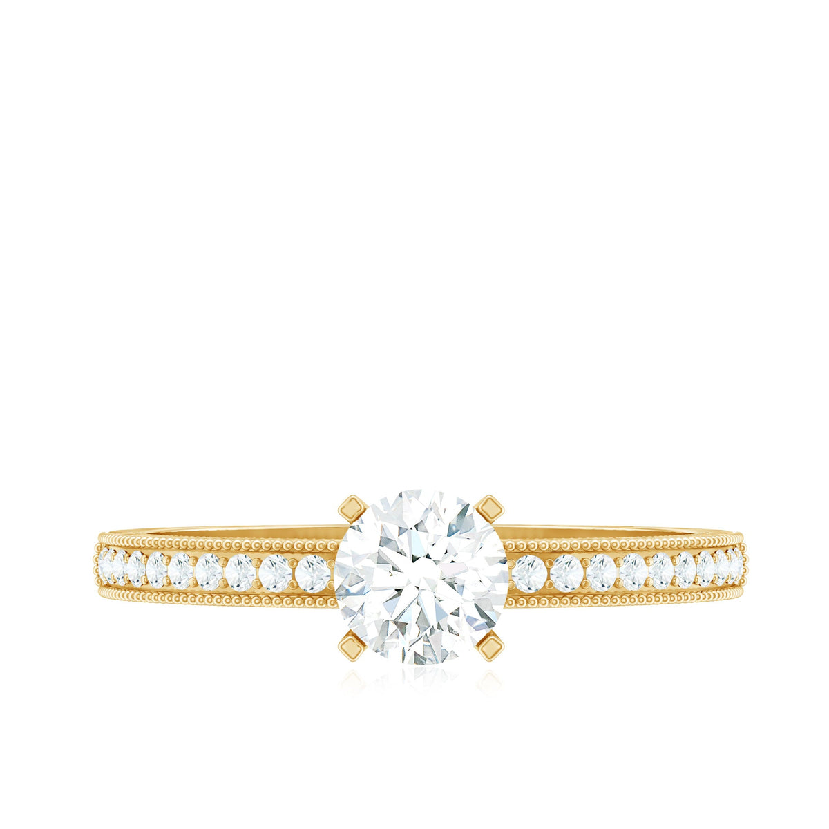 Certified Cubic Zirconia Solitaire Engagement Ring