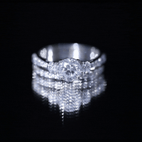 Certified 2 Carat Round Moissanite Bridal Ring Set For Wedding
