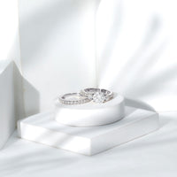 Certified 2 Carat Round Moissanite Bridal Ring Set For Wedding