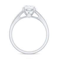 Round Moissanite Solitaire Engagement Ring with Split Shank