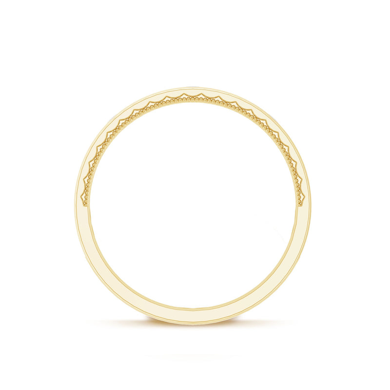 Certified diamond band ring in flush setting by Rosec Jewels, showcasing a sleek silver design with sparkling diamonds.