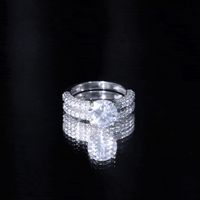 2 Carat Moissanite Engagement Ring with Wedding Band