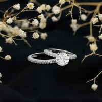 2 Carat Moissanite Engagement Ring with Wedding Band