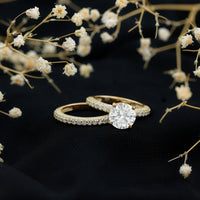 2 Carat Moissanite Engagement Ring with Wedding Band