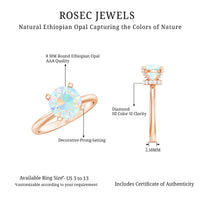 2 Carat Genuine Opalescent Hidden Halo Engagement Ring with Diamond