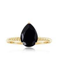 4.8 Carat Lab Grown Black Diamond Pear Shaped Engagement Ring With Surprise White Diamond